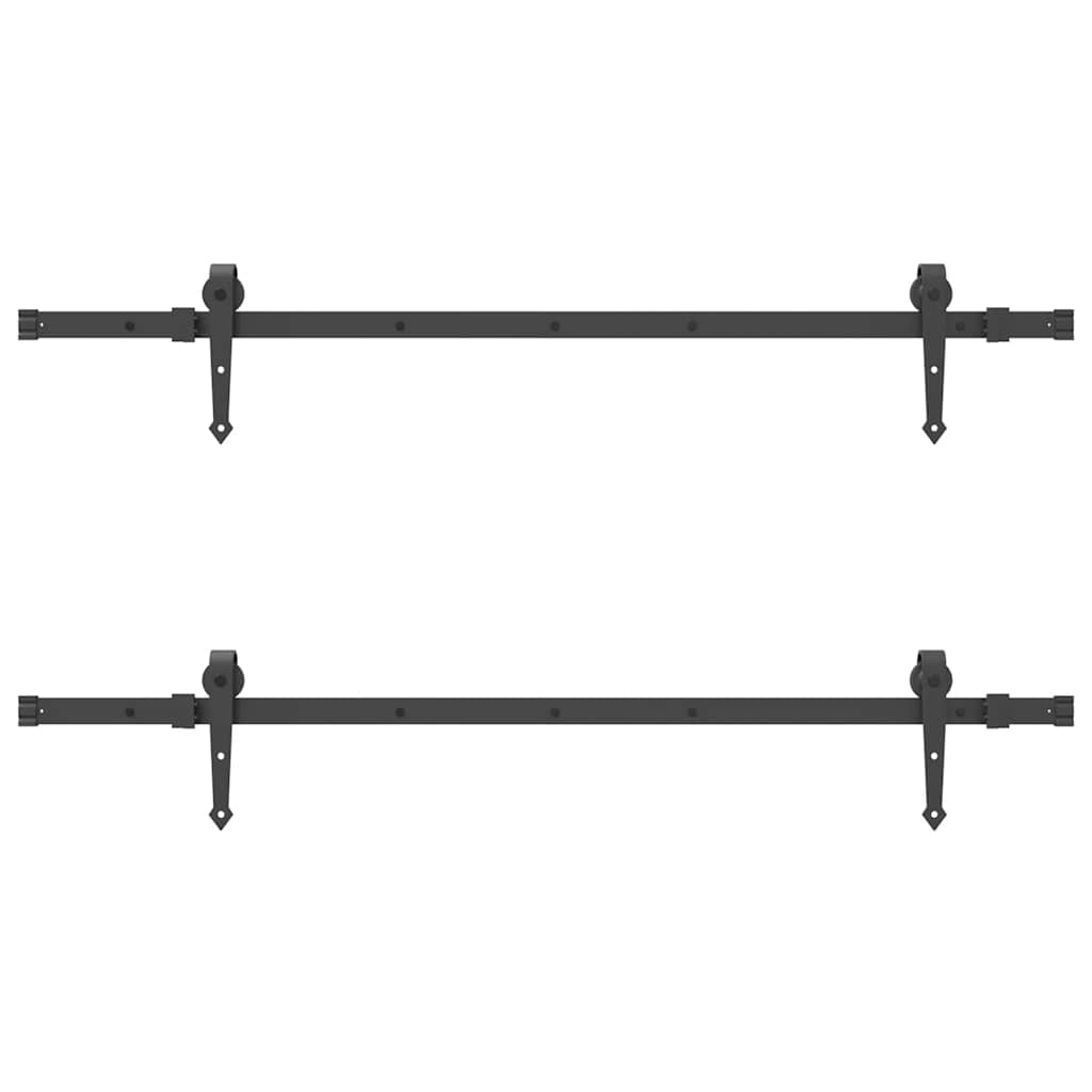 vidaXL Set feronerie pentru uși glisante, negru, 305 cm, oțel