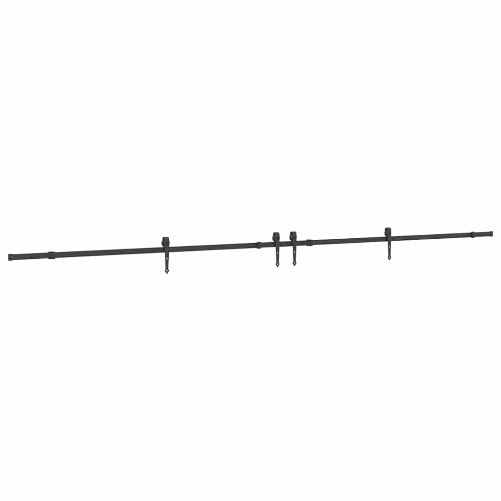 vidaXL Set feronerie pentru uși glisante, negru, 427 cm, oțel vidaXL Set feronerie pentru uși glisante, negru, 427 cm, oțel