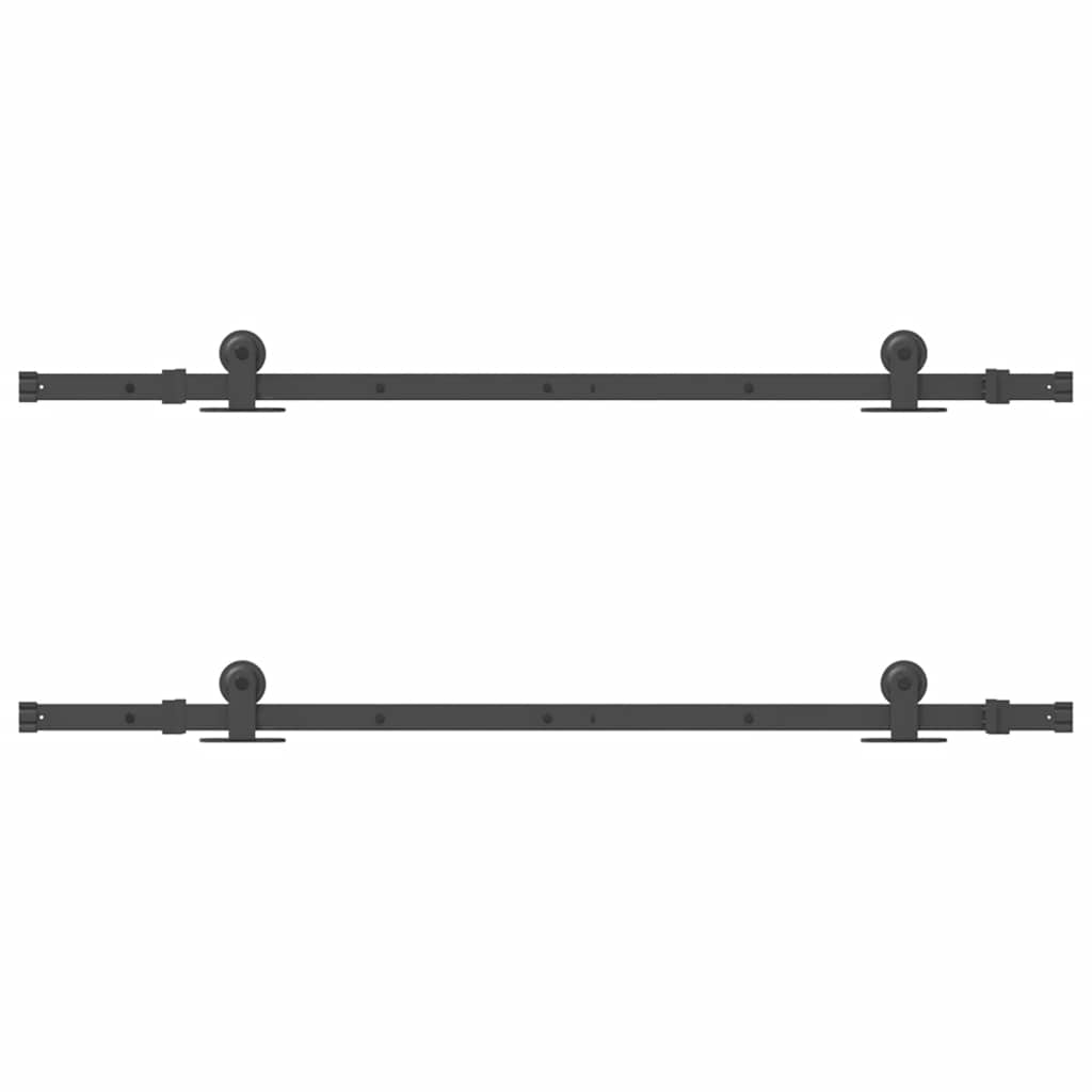 vidaXL Set feronerie pentru uși glisante, negru, 305 cm, oțel