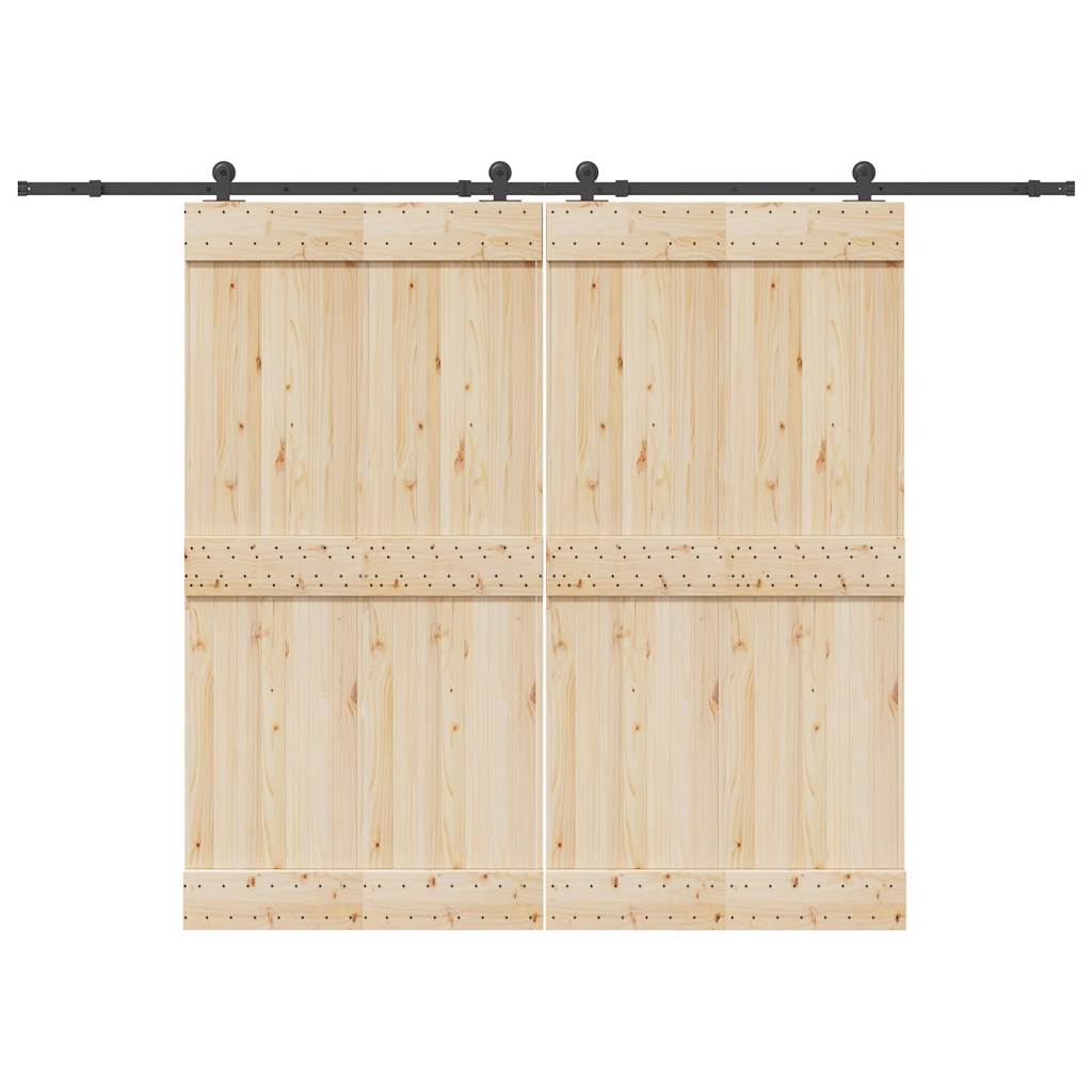 vidaXL Set feronerie pentru uși glisante, negru, 305 cm, oțel