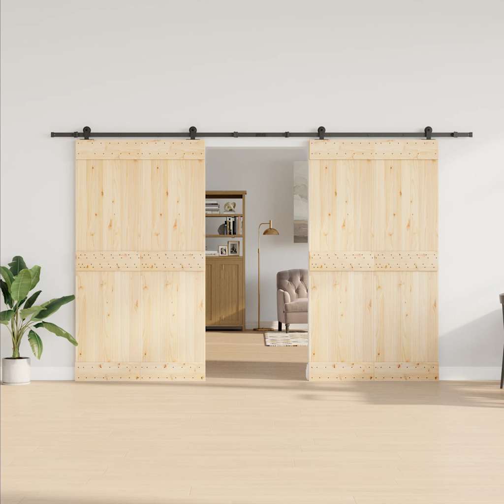 vidaXL Set feronerie pentru uși glisante, negru, 366 cm, oțel vidaXL Set feronerie pentru uși glisante, negru, 366 cm, oțel