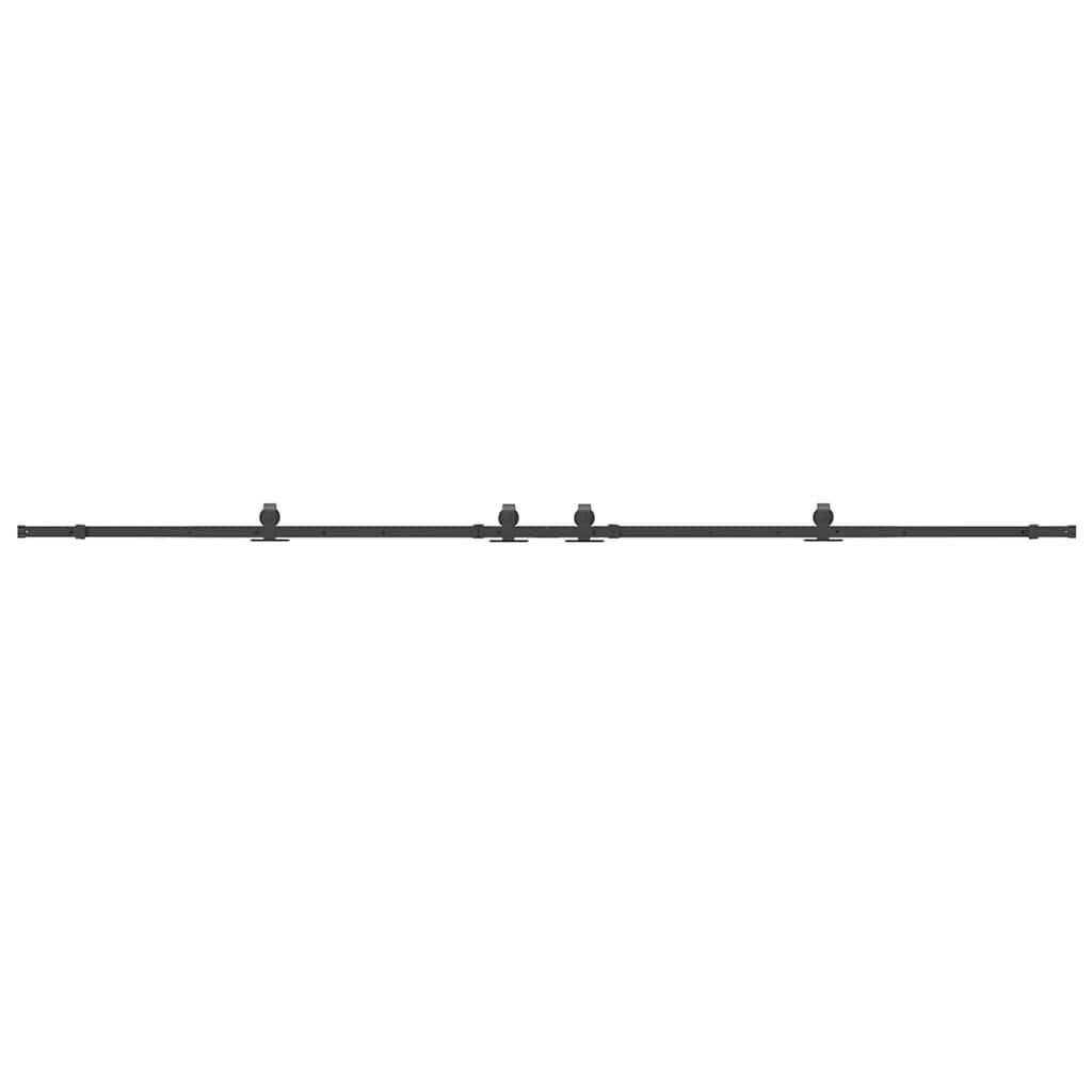 vidaXL Set feronerie pentru uși glisante, negru, 366 cm, oțel vidaXL Set feronerie pentru uși glisante, negru, 366 cm, oțel