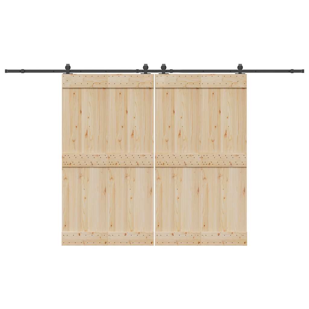vidaXL Set feronerie pentru uși glisante, negru, 366 cm, oțel vidaXL Set feronerie pentru uși glisante, negru, 366 cm, oțel