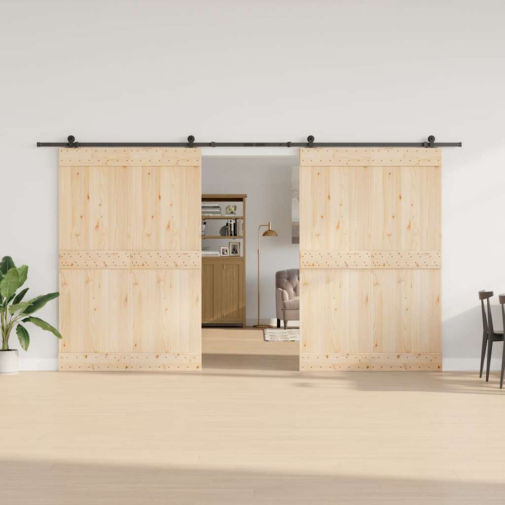 vidaXL Set feronerie pentru uși glisante, negru, 400 cm, oțel