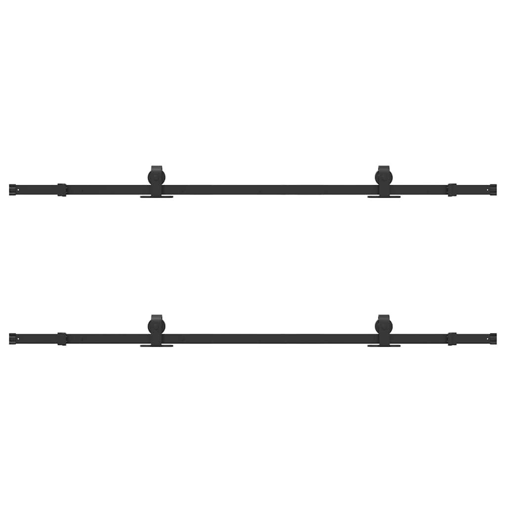 vidaXL Set feronerie pentru uși glisante, negru, 400 cm, oțel