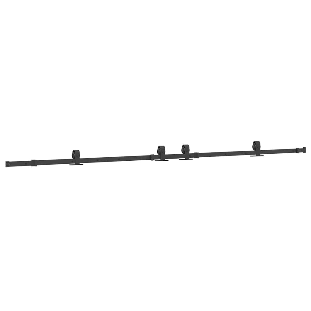 vidaXL Set feronerie pentru uși glisante, negru, 305 cm, oțel vidaXL Set feronerie pentru uși glisante, negru, 305 cm, oțel
