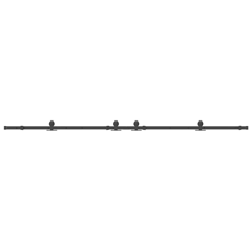 vidaXL Set feronerie pentru uși glisante, negru, 305 cm, oțel vidaXL Set feronerie pentru uși glisante, negru, 305 cm, oțel