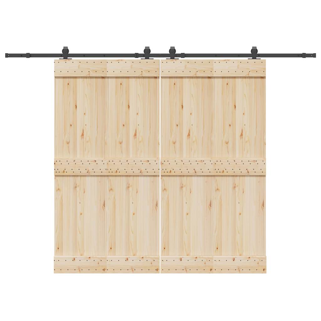 vidaXL Set feronerie pentru uși glisante, negru, 305 cm, oțel vidaXL Set feronerie pentru uși glisante, negru, 305 cm, oțel