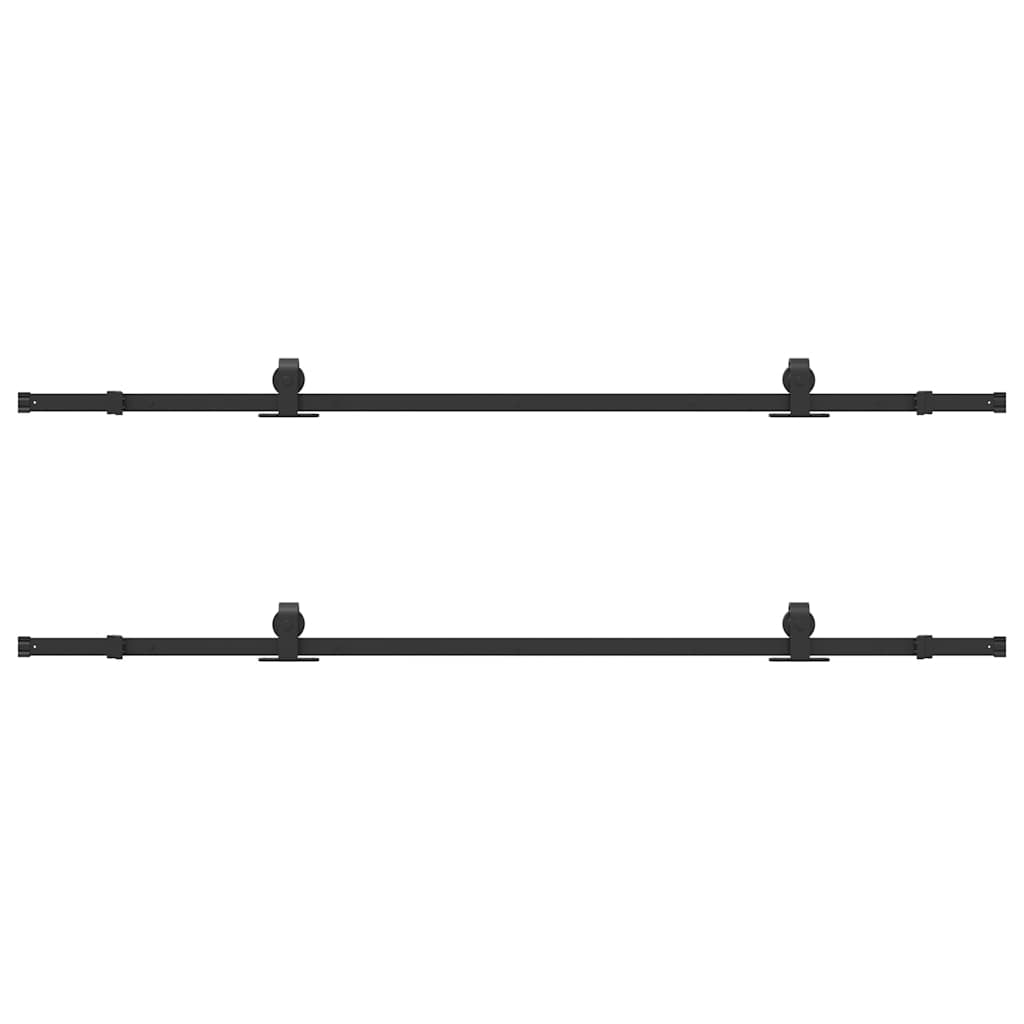 vidaXL Set feronerie pentru uși glisante, negru, 427 cm, oțel