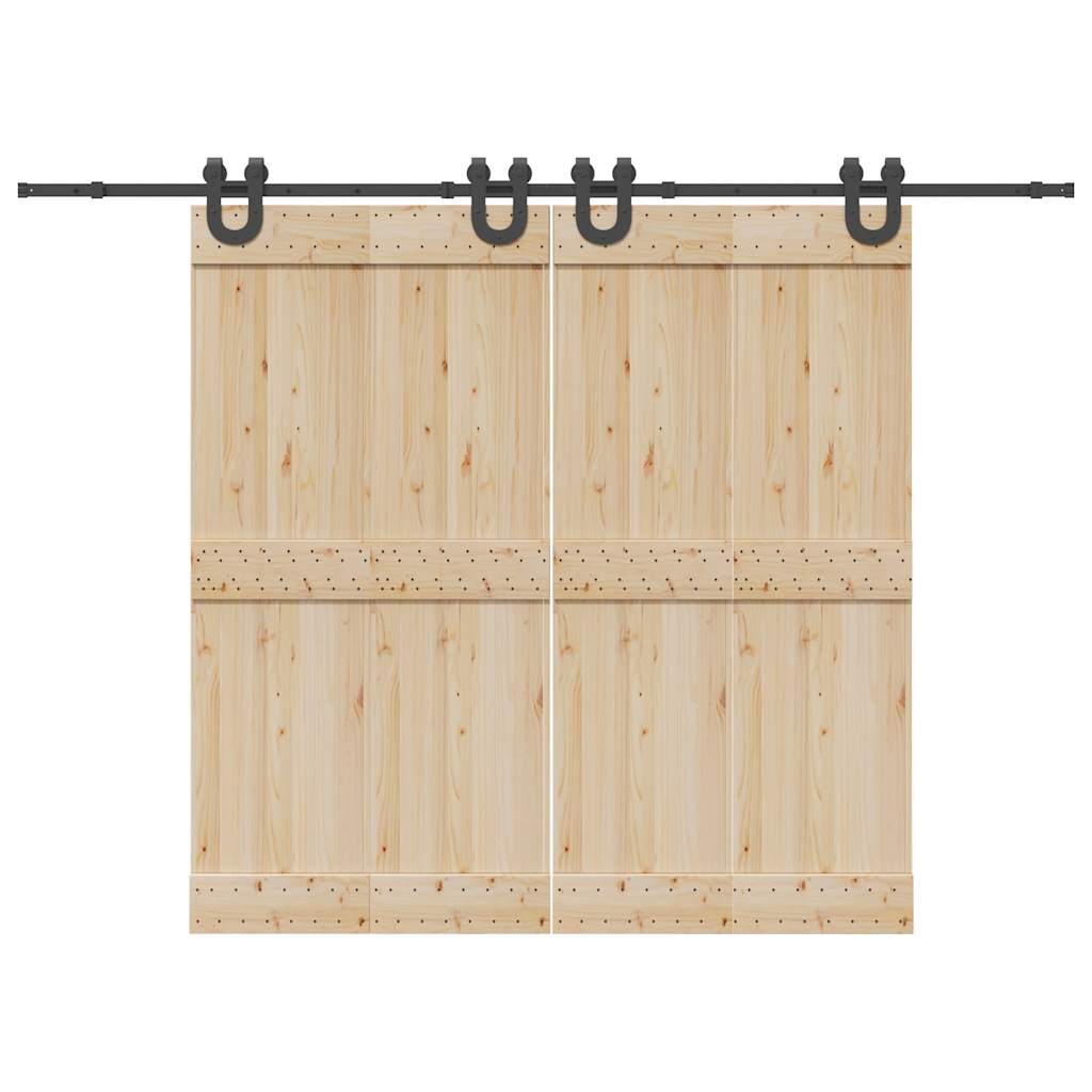 vidaXL Set feronerie pentru uși glisante, negru, 366 cm, oțel vidaXL Set feronerie pentru uși glisante, negru, 366 cm, oțel