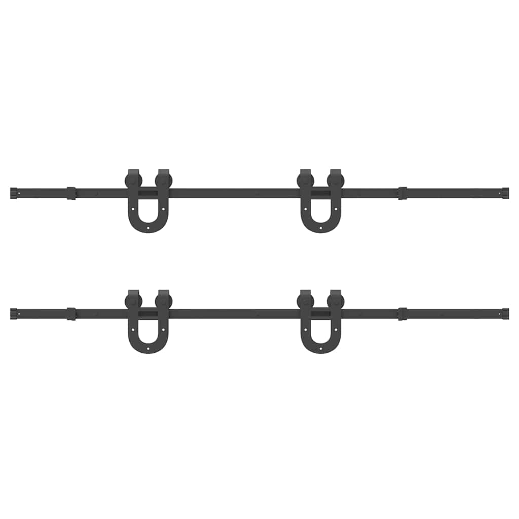 vidaXL Set feronerie pentru uși glisante, negru, 400 cm, oțel