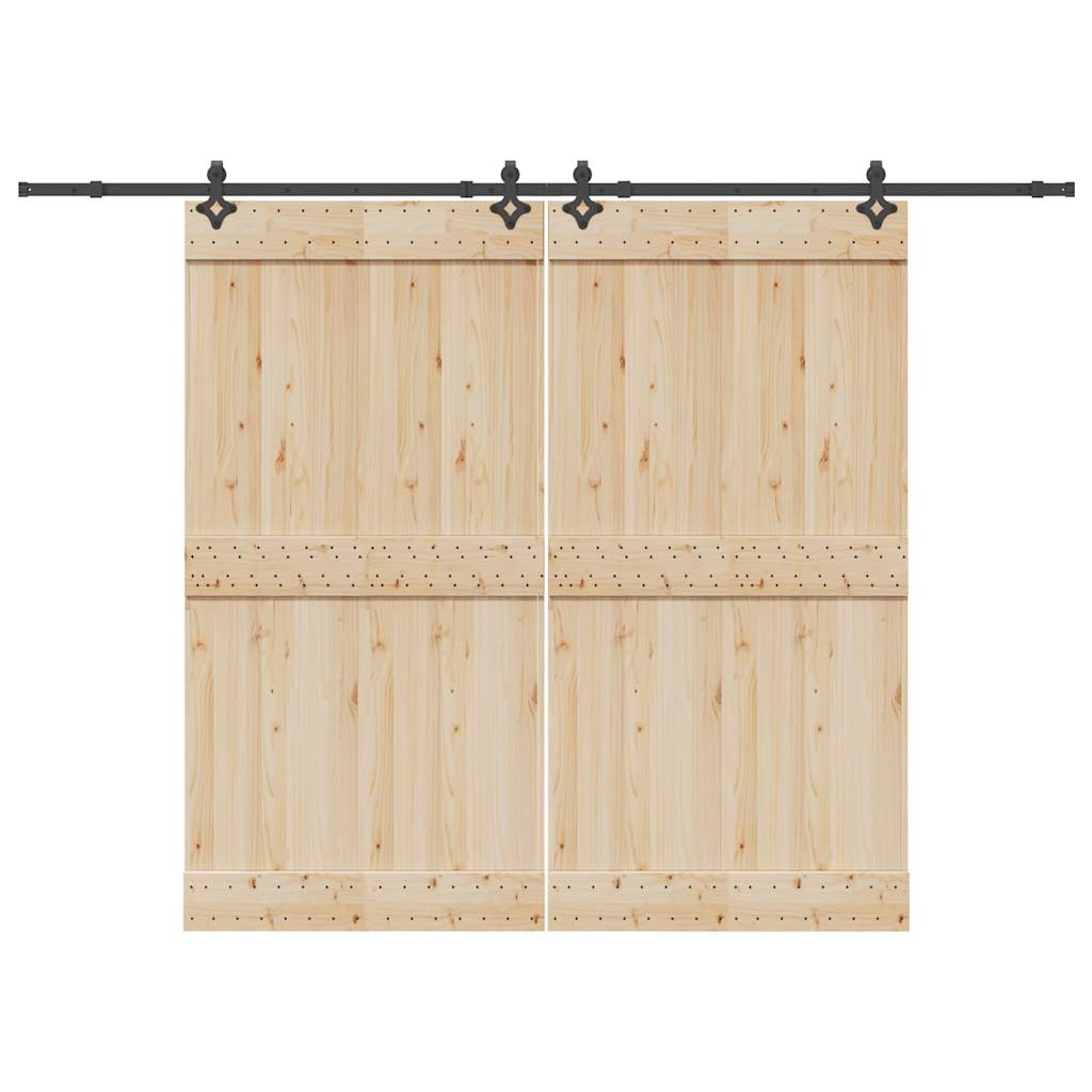 vidaXL Set feronerie pentru uși glisante, negru, 305 cm, oțel vidaXL Set feronerie pentru uși glisante, negru, 305 cm, oțel