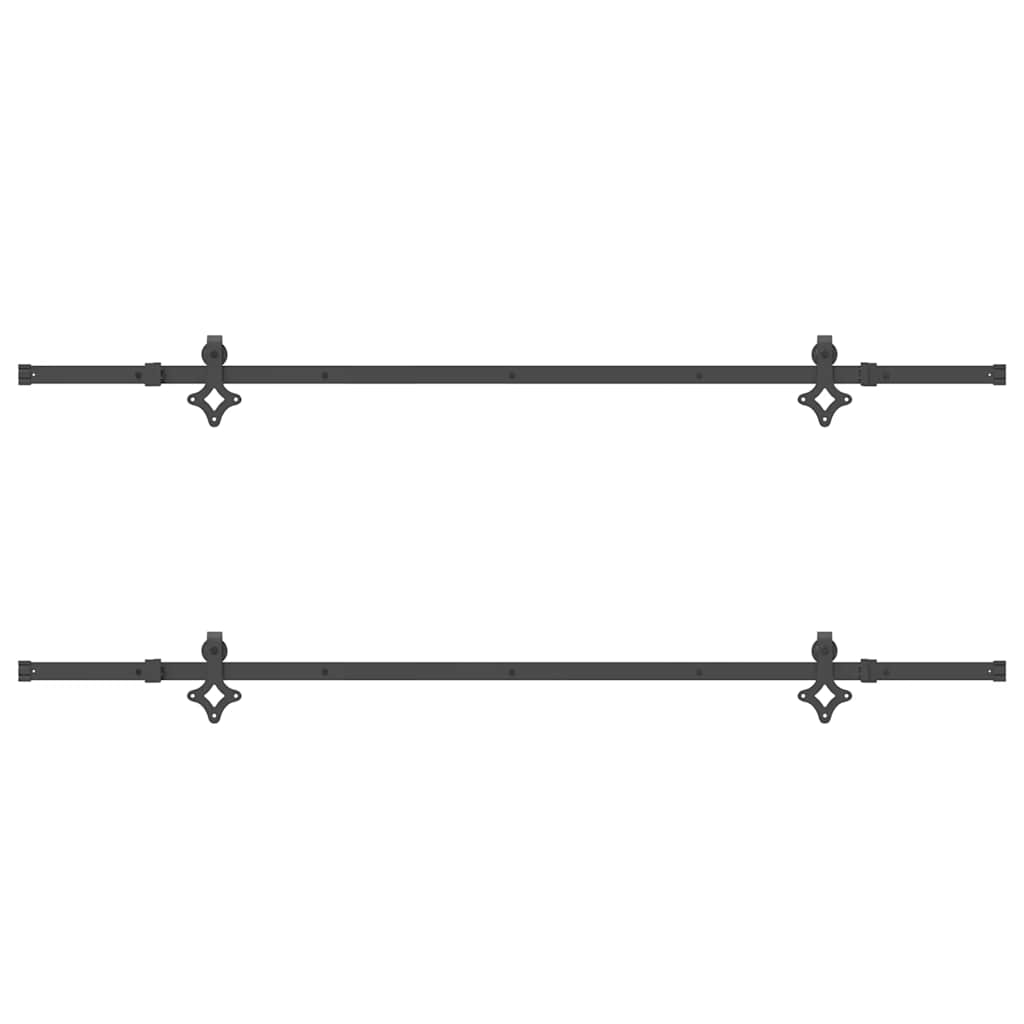 vidaXL Set feronerie pentru uși glisante, negru, 427 cm, oțel vidaXL Set feronerie pentru uși glisante, negru, 427 cm, oțel
