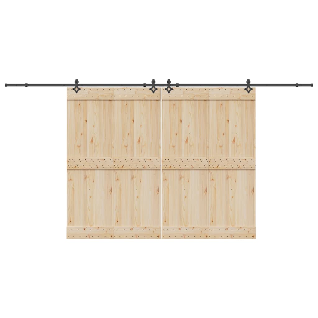 vidaXL Set feronerie pentru uși glisante, negru, 427 cm, oțel vidaXL Set feronerie pentru uși glisante, negru, 427 cm, oțel