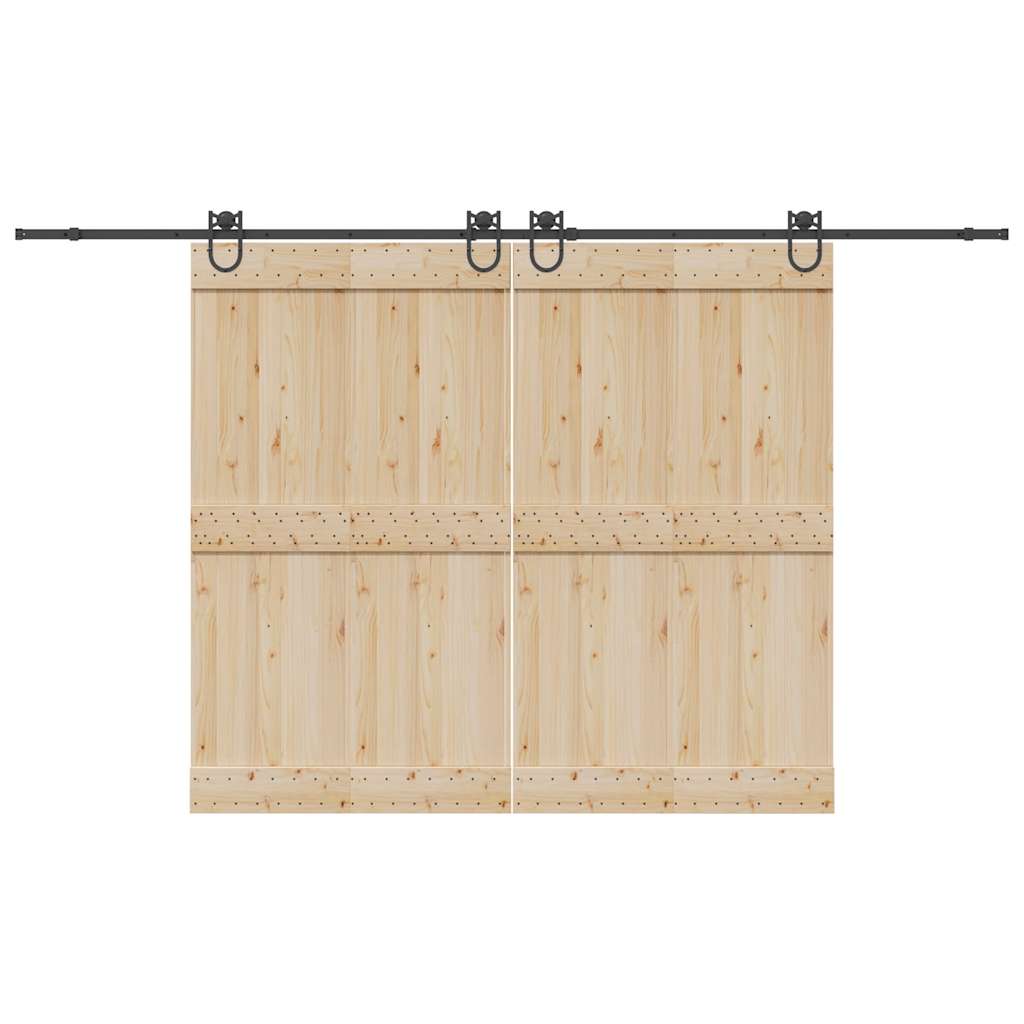vidaXL Set feronerie pentru uși glisante, negru, 366 cm, oțel