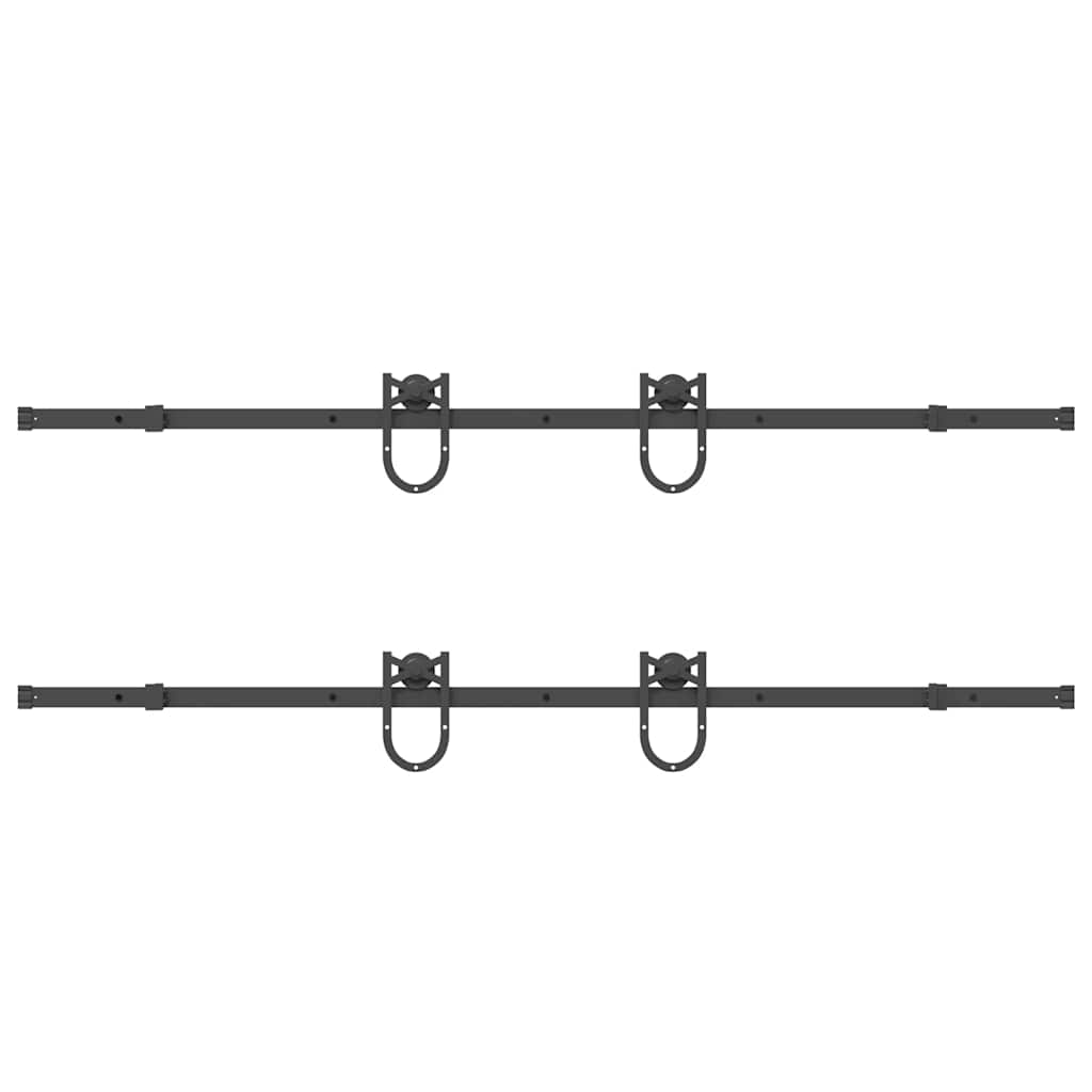 vidaXL Set feronerie pentru uși glisante, negru, 400 cm, oțel