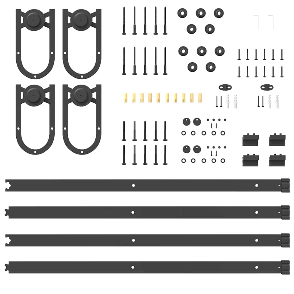 vidaXL Set feronerie pentru uși glisante, negru, 400 cm, oțel