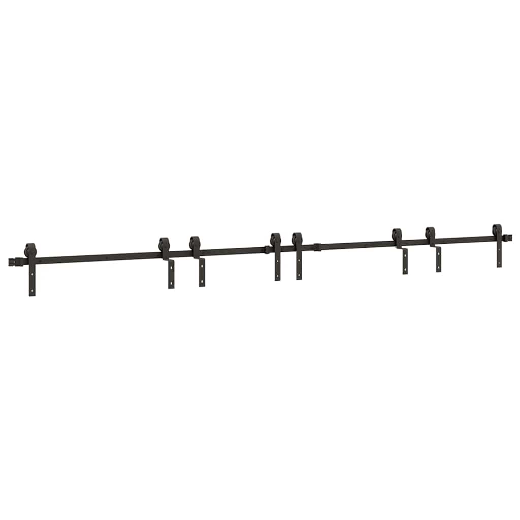 vidaXL Set feronerie pentru uși glisante, negru, 366 cm, oțel