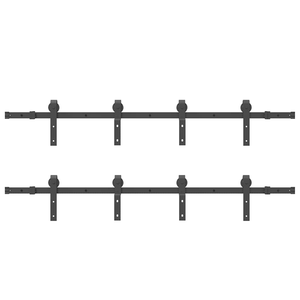 vidaXL Set feronerie pentru uși glisante, negru, 366 cm, oțel
