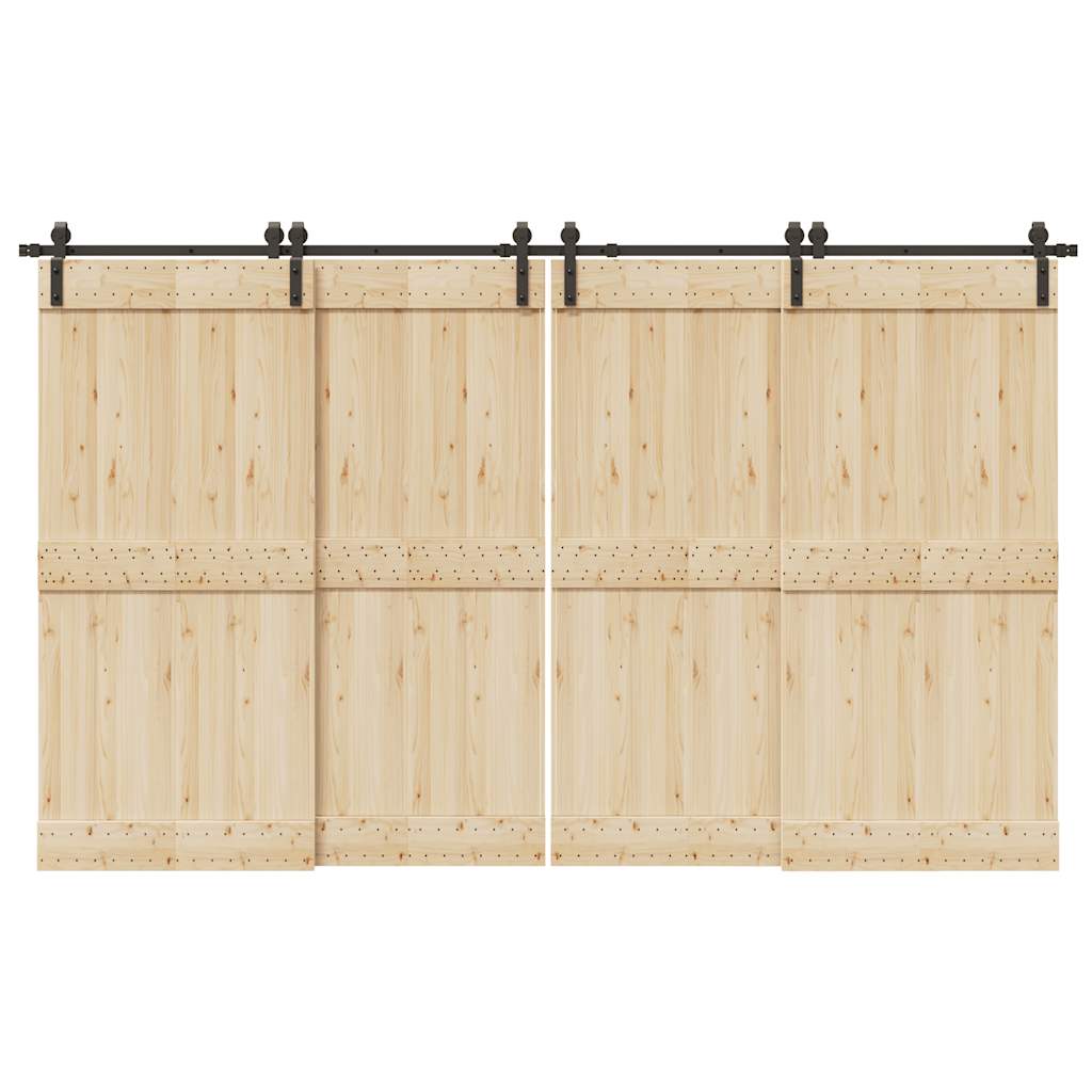 vidaXL Set feronerie pentru uși glisante, negru, 366 cm, oțel