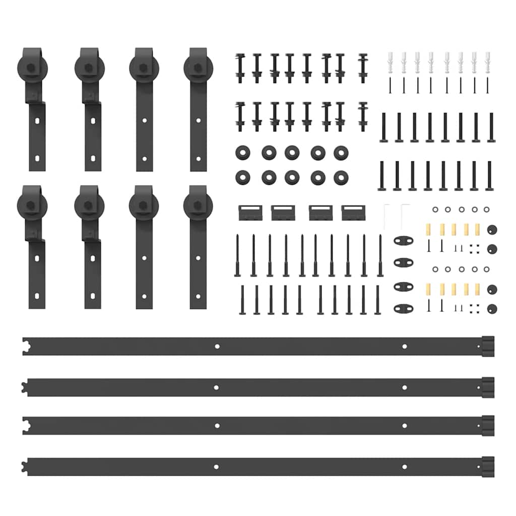 vidaXL Set feronerie pentru uși glisante, negru, 400 cm, oțel