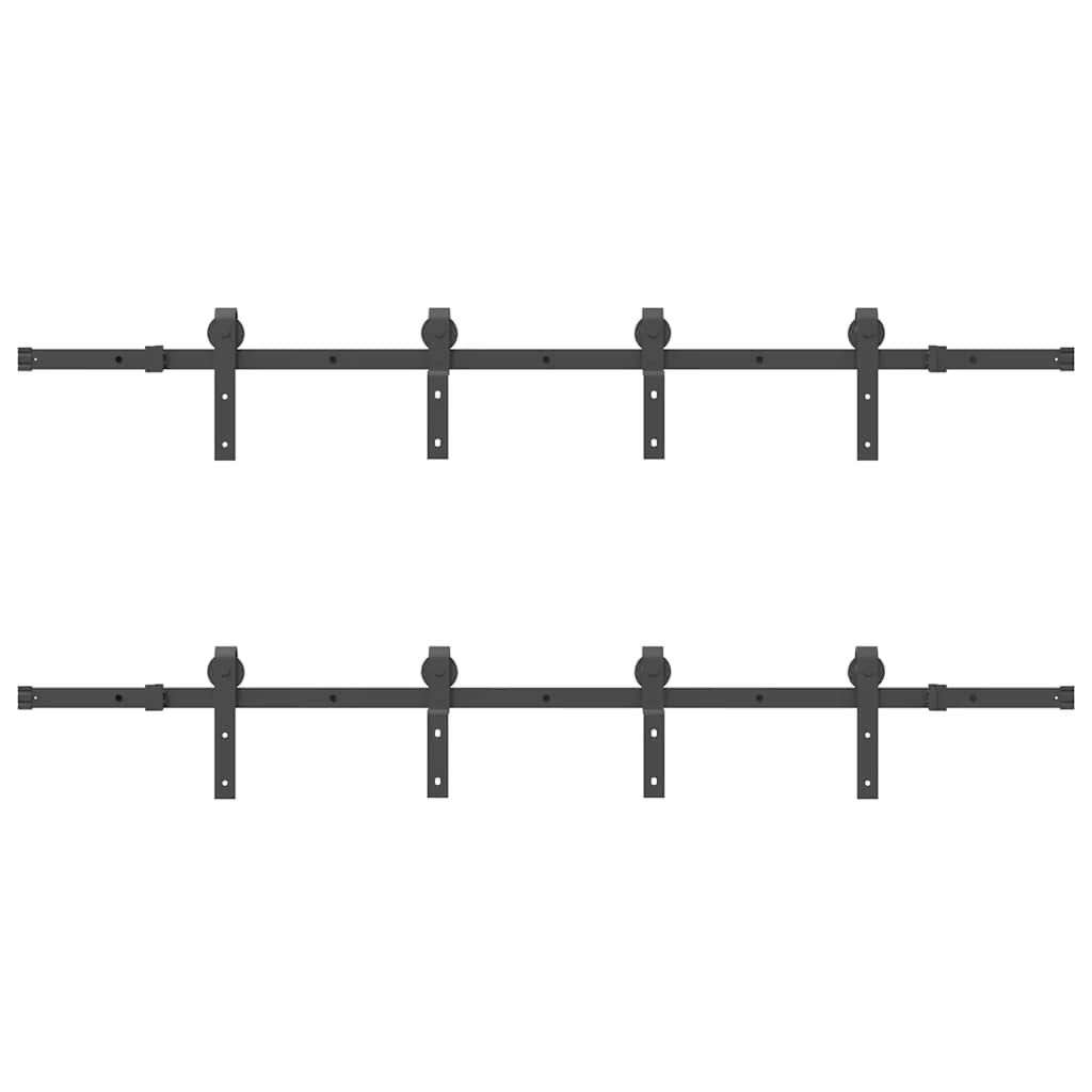 vidaXL Set feronerie pentru uși glisante, negru, 400 cm, oțel