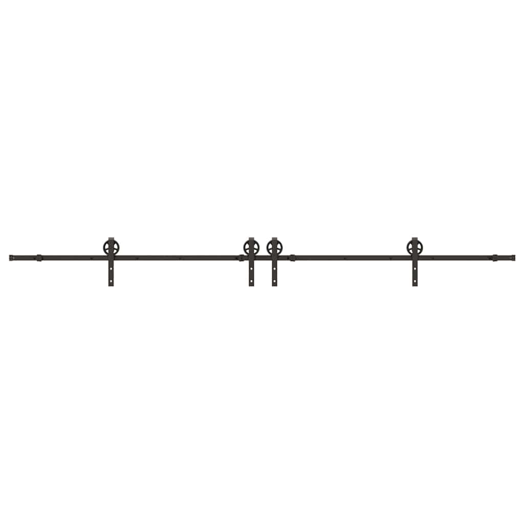 vidaXL Set feronerie pentru uși glisante, negru, 366 cm, oțel