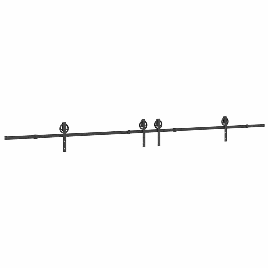 vidaXL Set feronerie pentru uși glisante, negru, 400 cm, oțel