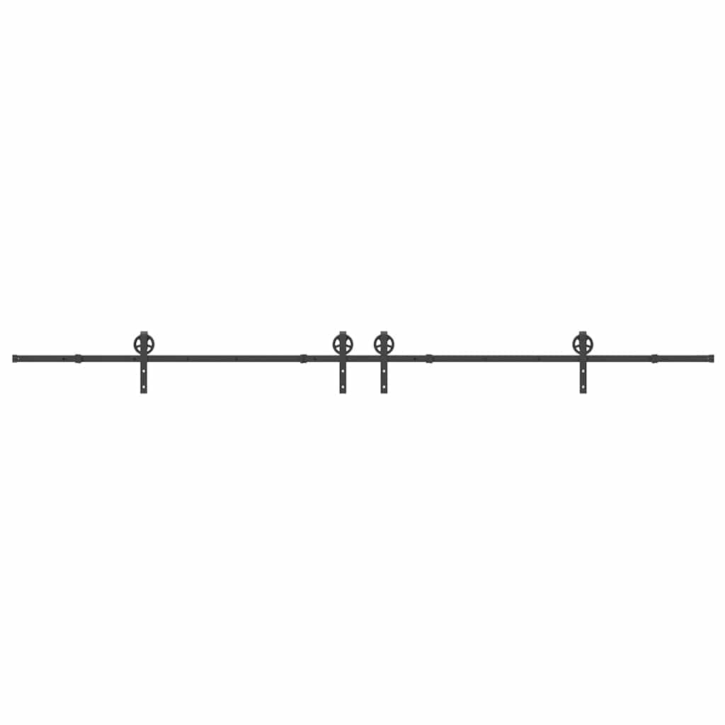 vidaXL Set feronerie pentru uși glisante, negru, 400 cm, oțel
