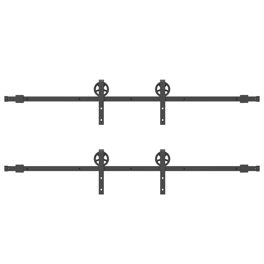 vidaXL Set feronerie pentru uși glisante, negru, 400 cm, oțel