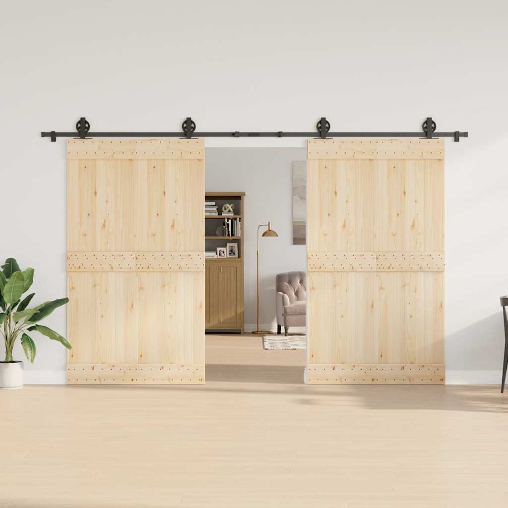 vidaXL Set feronerie pentru uși glisante, negru, 366 cm, oțel vidaXL Set feronerie pentru uși glisante, negru, 366 cm, oțel