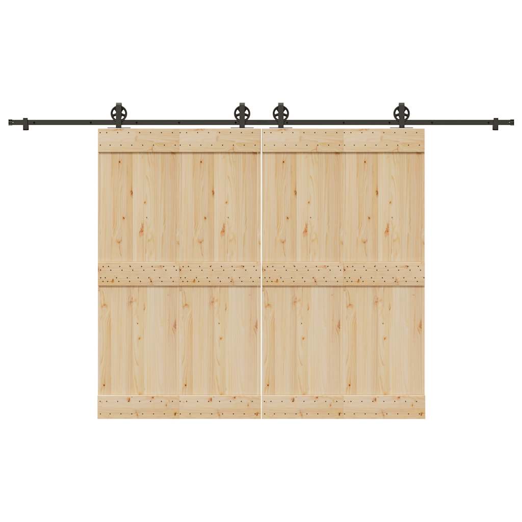 vidaXL Set feronerie pentru uși glisante, negru, 366 cm, oțel vidaXL Set feronerie pentru uși glisante, negru, 366 cm, oțel