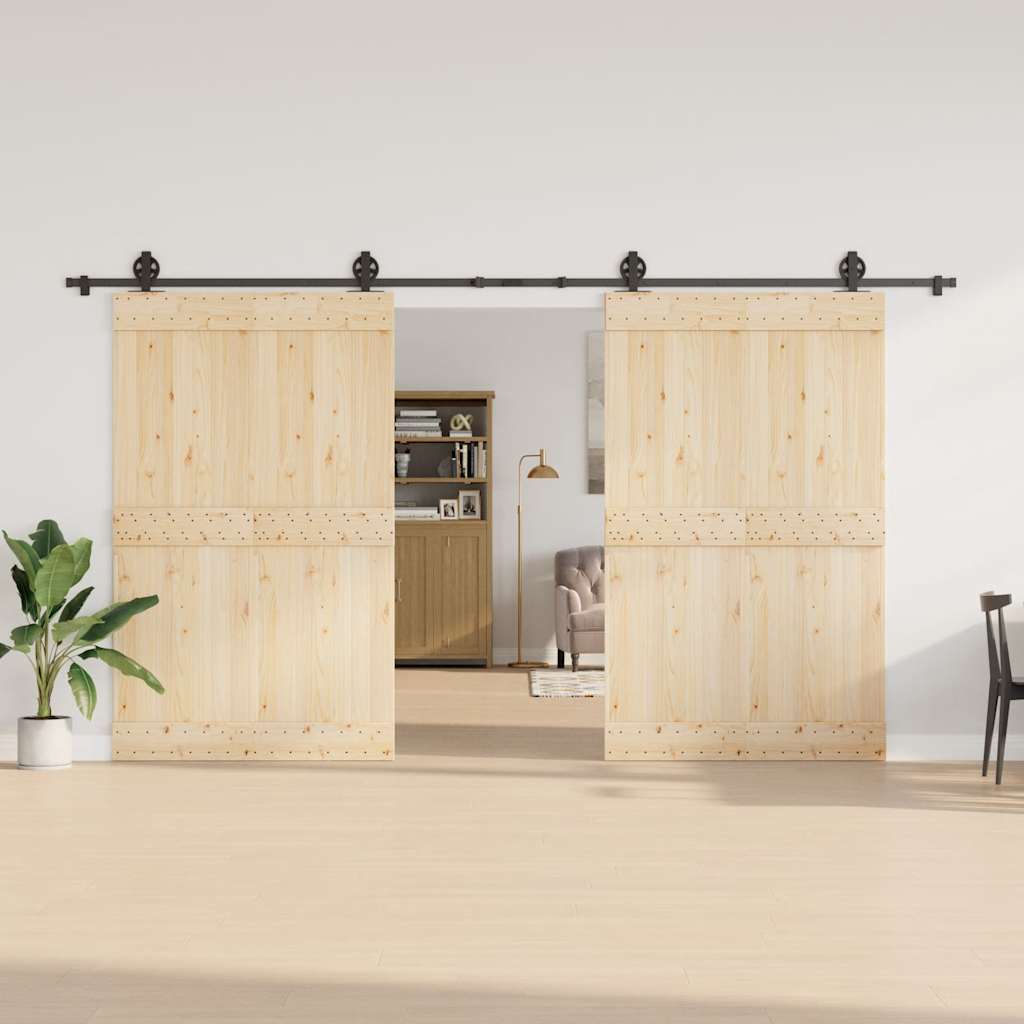 vidaXL Set feronerie pentru uși glisante, negru, 400 cm, oțel vidaXL Set feronerie pentru uși glisante, negru, 400 cm, oțel
