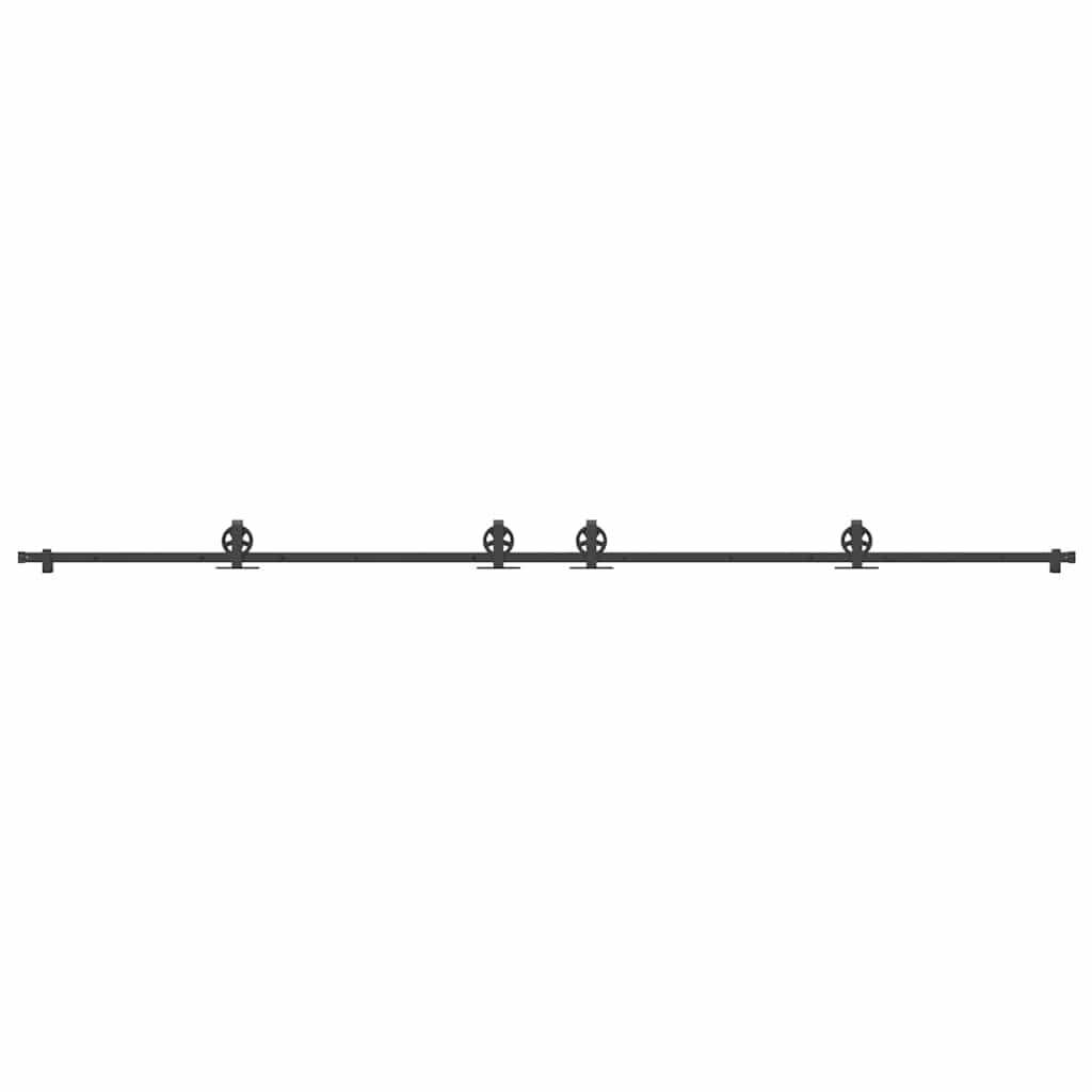 vidaXL Set feronerie pentru uși glisante, negru, 400 cm, oțel vidaXL Set feronerie pentru uși glisante, negru, 400 cm, oțel