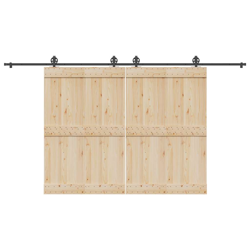 vidaXL Set feronerie pentru uși glisante, negru, 400 cm, oțel vidaXL Set feronerie pentru uși glisante, negru, 400 cm, oțel