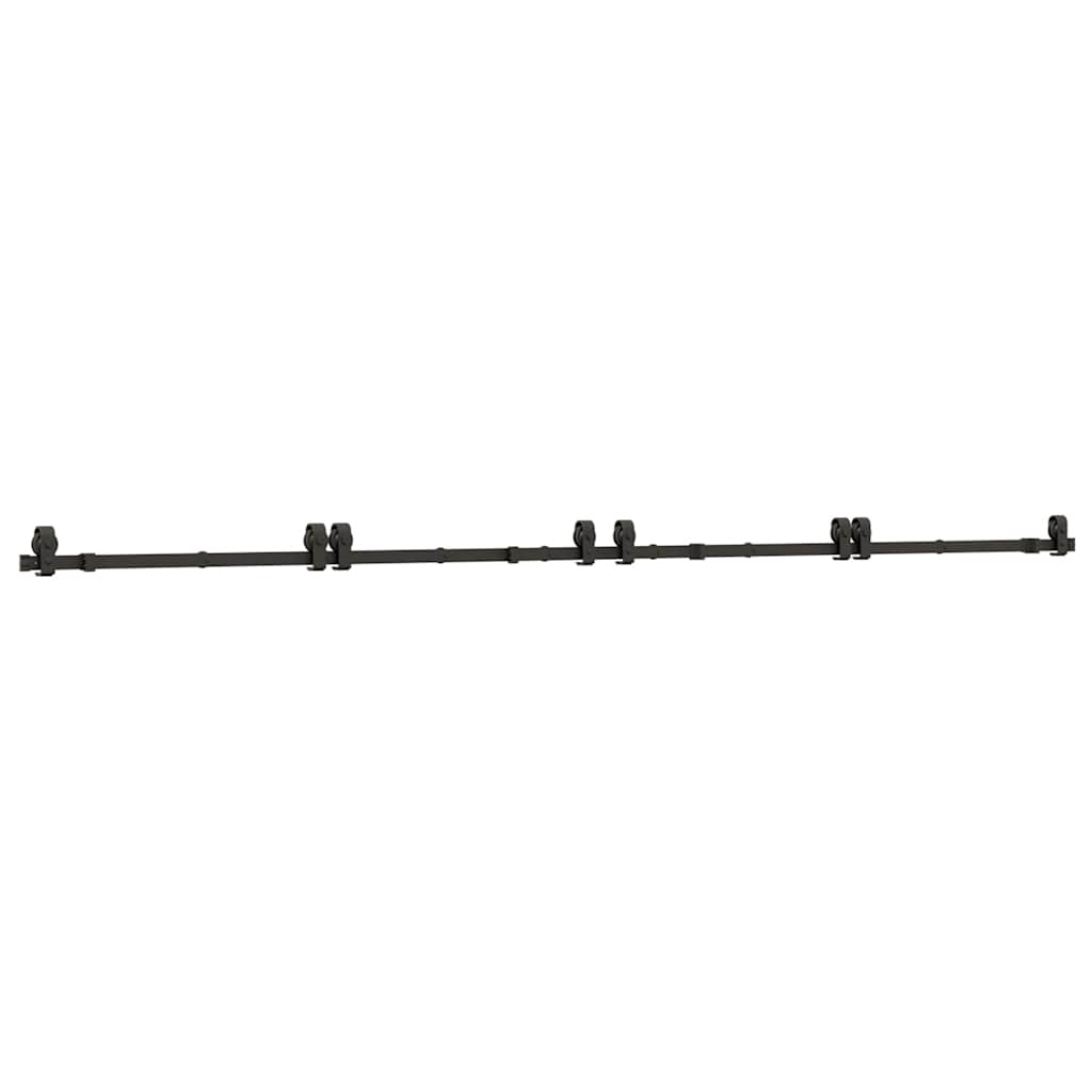 vidaXL Set feronerie pentru uși glisante, negru, 366 cm, oțel