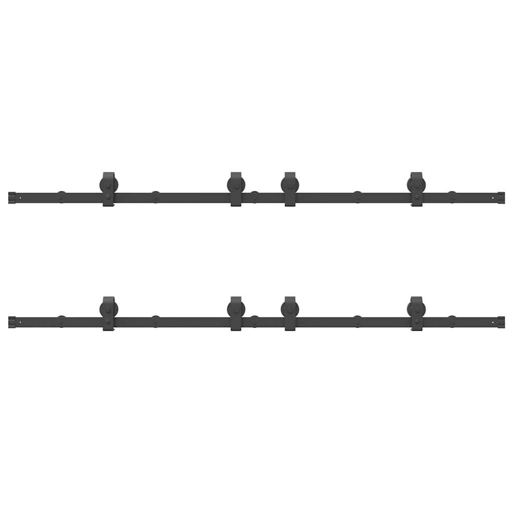 vidaXL Set feronerie pentru uși glisante, negru, 400 cm, oțel