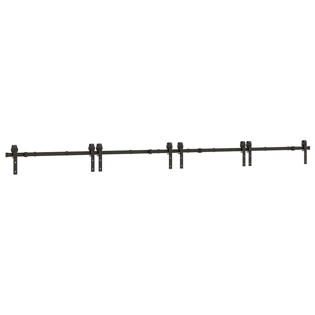 vidaXL Set feronerie pentru uși glisante, negru, 400 cm, oțel vidaXL Set feronerie pentru uși glisante, negru, 400 cm, oțel
