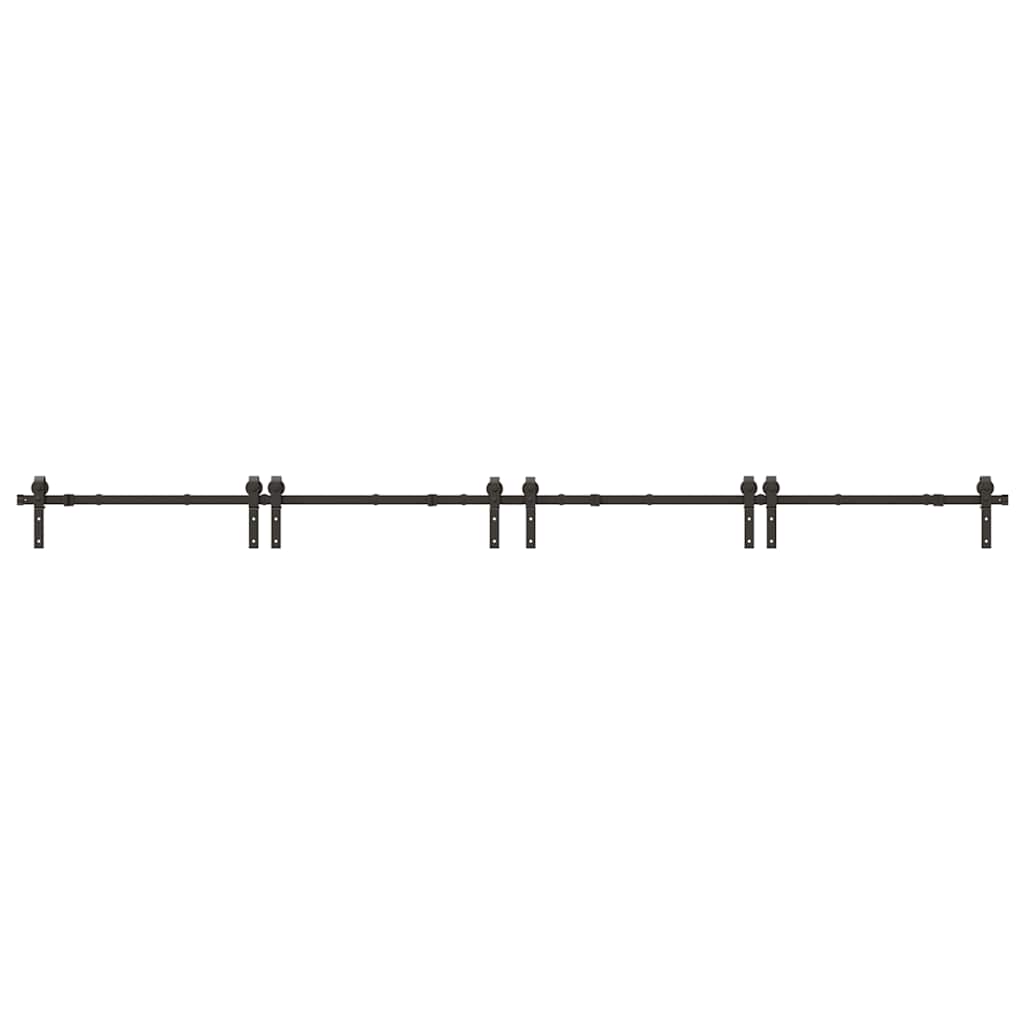 vidaXL Set feronerie pentru uși glisante, negru, 400 cm, oțel vidaXL Set feronerie pentru uși glisante, negru, 400 cm, oțel