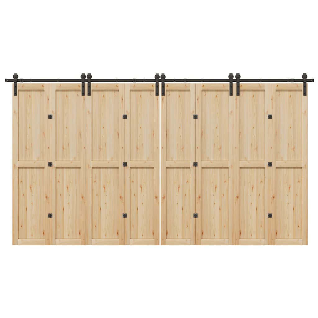 vidaXL Set feronerie pentru uși glisante, negru, 400 cm, oțel vidaXL Set feronerie pentru uși glisante, negru, 400 cm, oțel