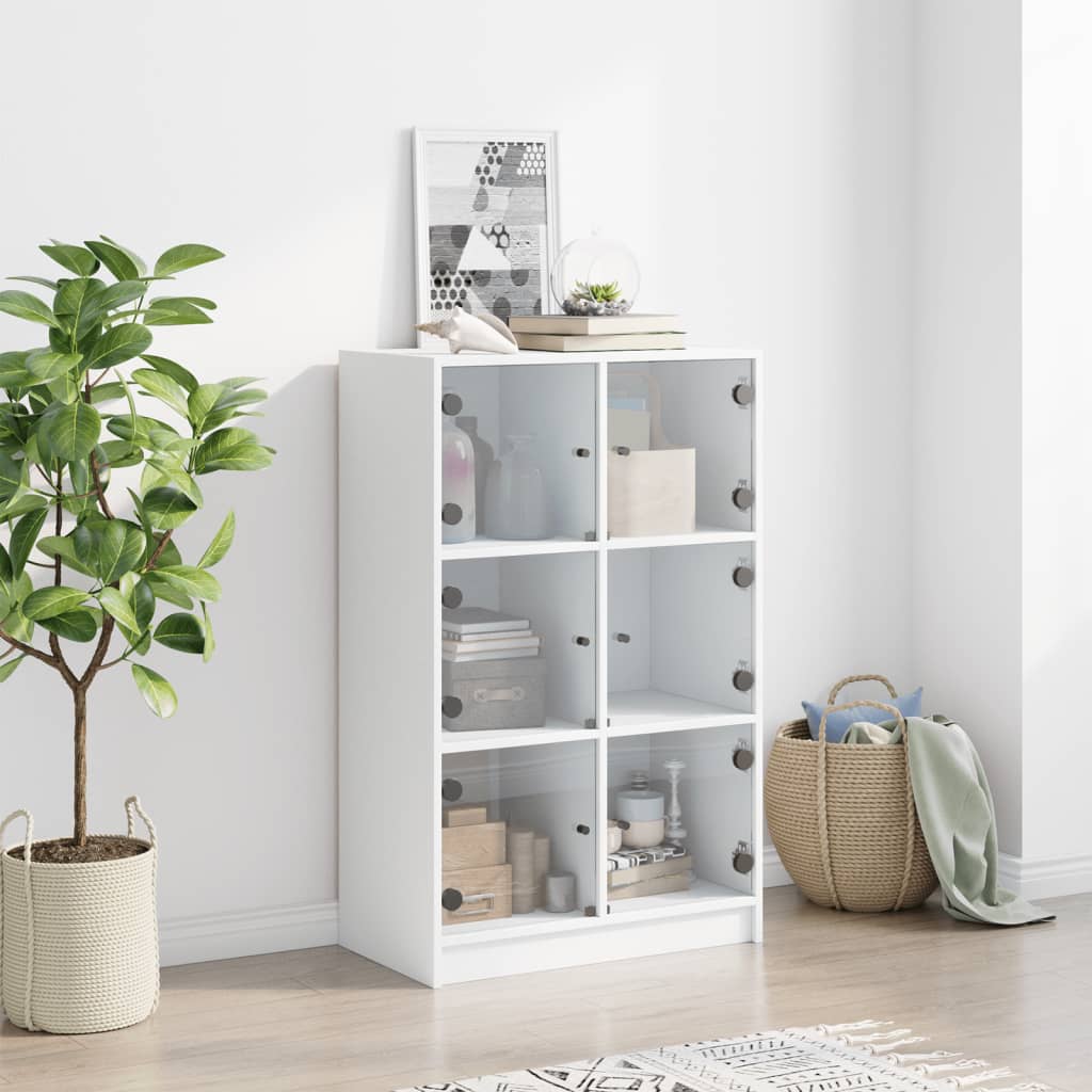vidaXL Dulapuri înalte cu uși, alb, 68x37x109 cm, lemn prelucrat