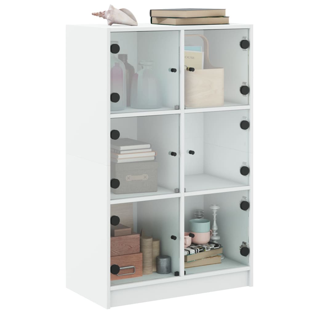 vidaXL Dulapuri înalte cu uși, alb, 68x37x109 cm, lemn prelucrat
