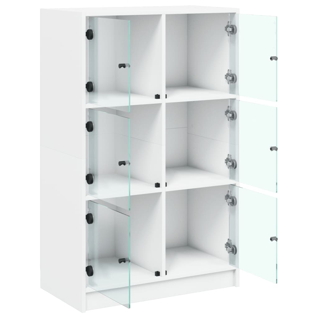vidaXL Dulapuri înalte cu uși, alb, 68x37x109 cm, lemn prelucrat
