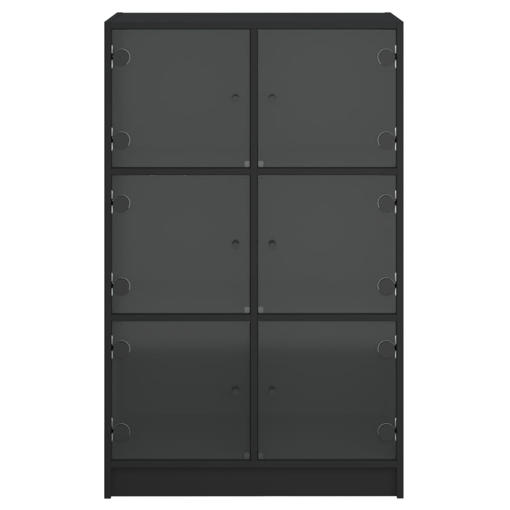 vidaXL Dulapuri înalte cu uși, negru, 68x37x109 cm, lemn prelucrat