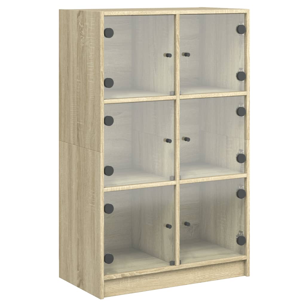vidaXL Dulapuri înalte cu uși stejar sonoma 68x37x109cm lemn prelucrat