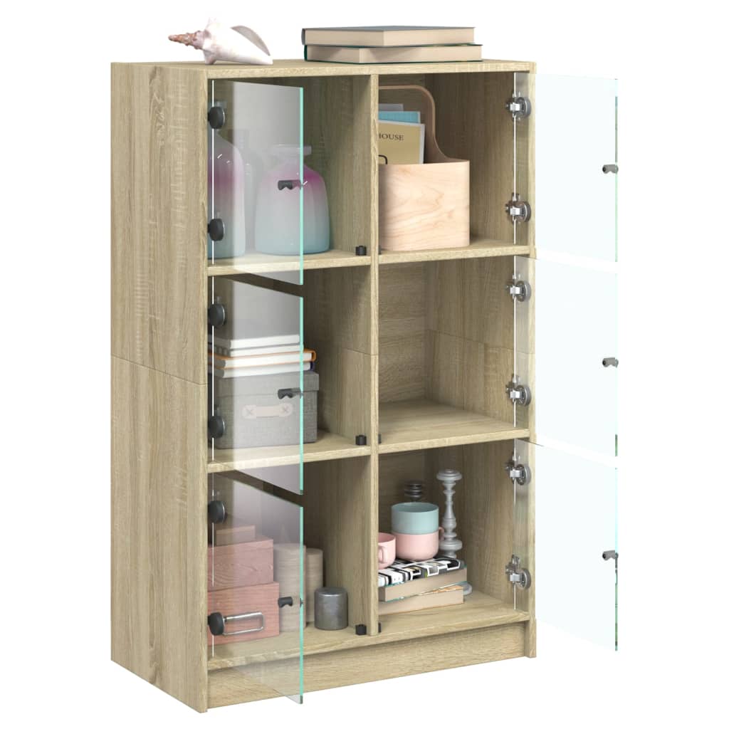 vidaXL Dulapuri înalte cu uși stejar sonoma 68x37x109cm lemn prelucrat