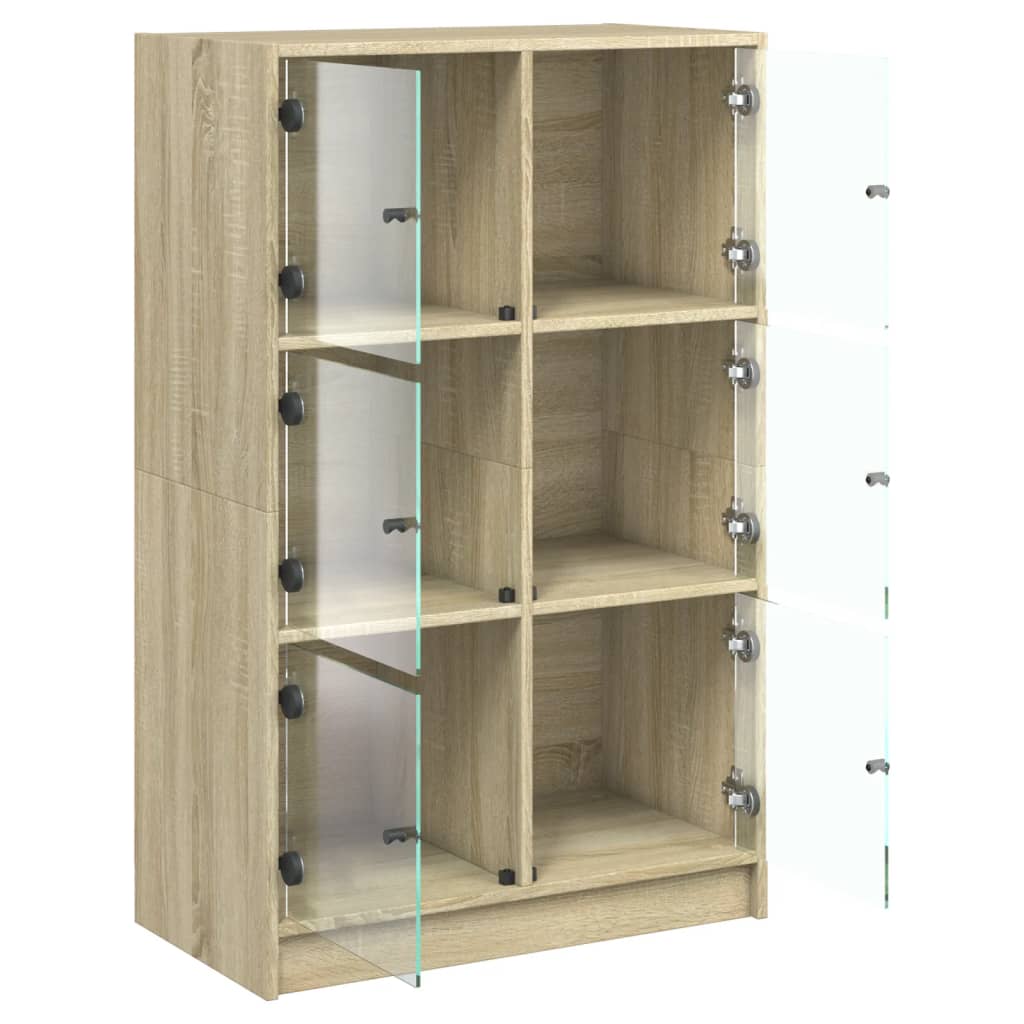vidaXL Dulapuri înalte cu uși stejar sonoma 68x37x109cm lemn prelucrat