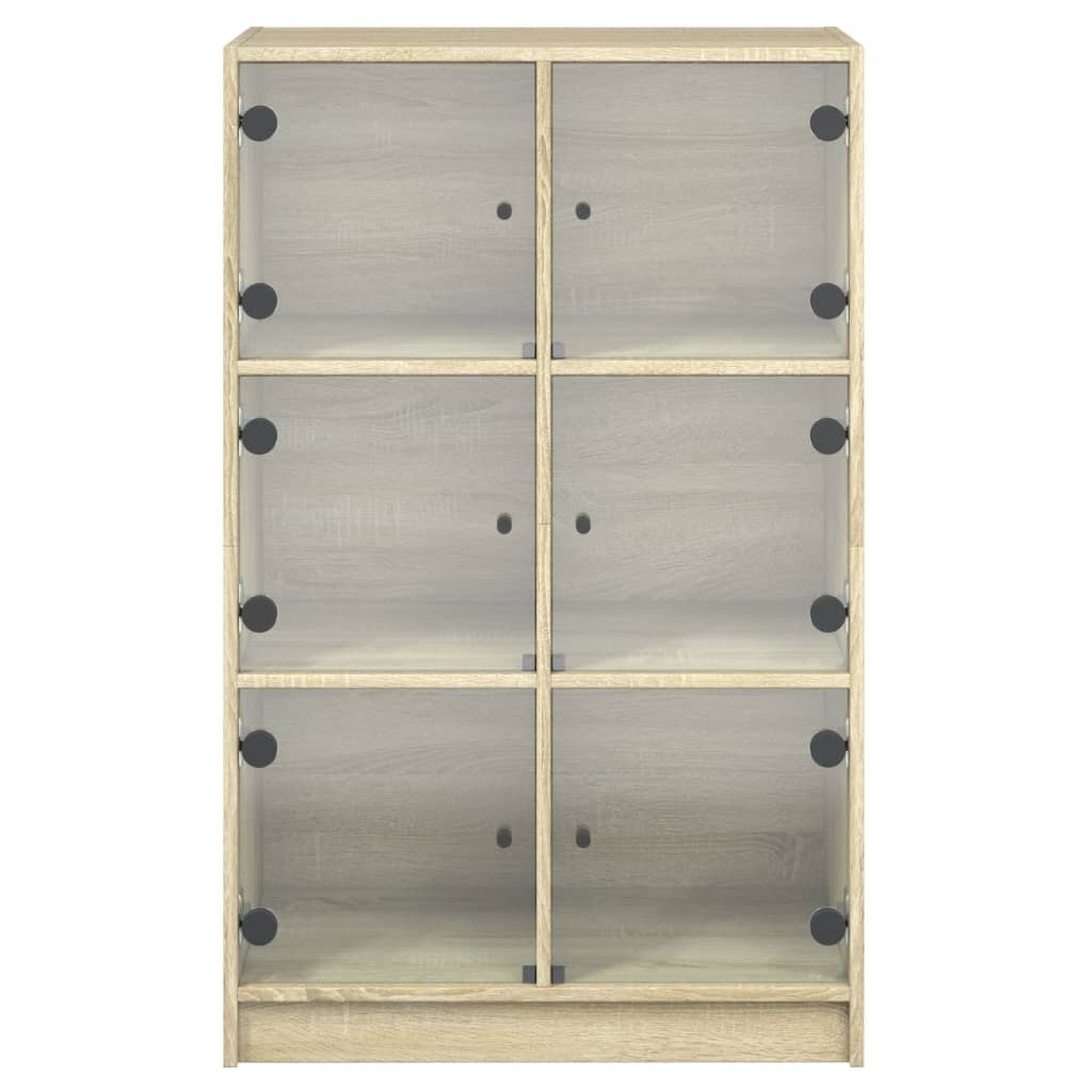 vidaXL Dulapuri înalte cu uși stejar sonoma 68x37x109cm lemn prelucrat