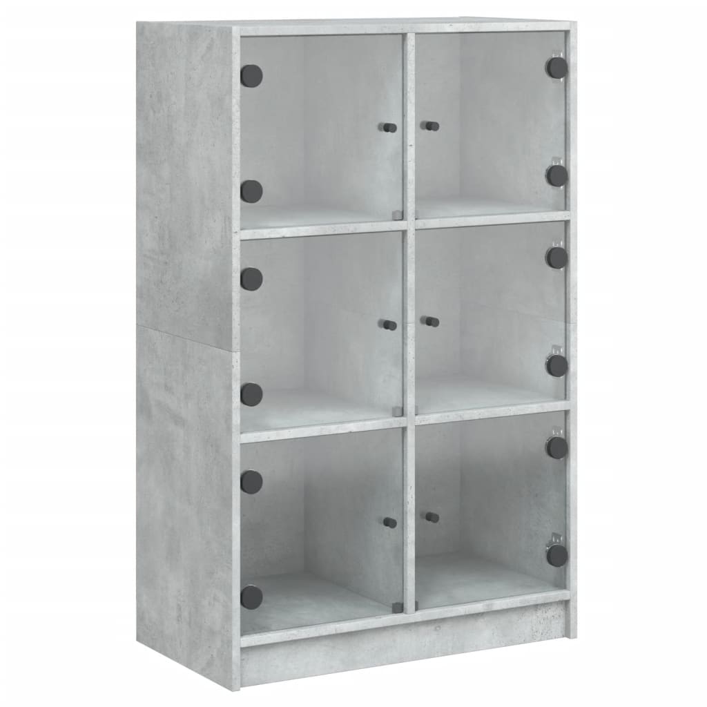 vidaXL Dulapuri înalte cu uși, gri beton, 68x37x109 cm, lemn prelucrat