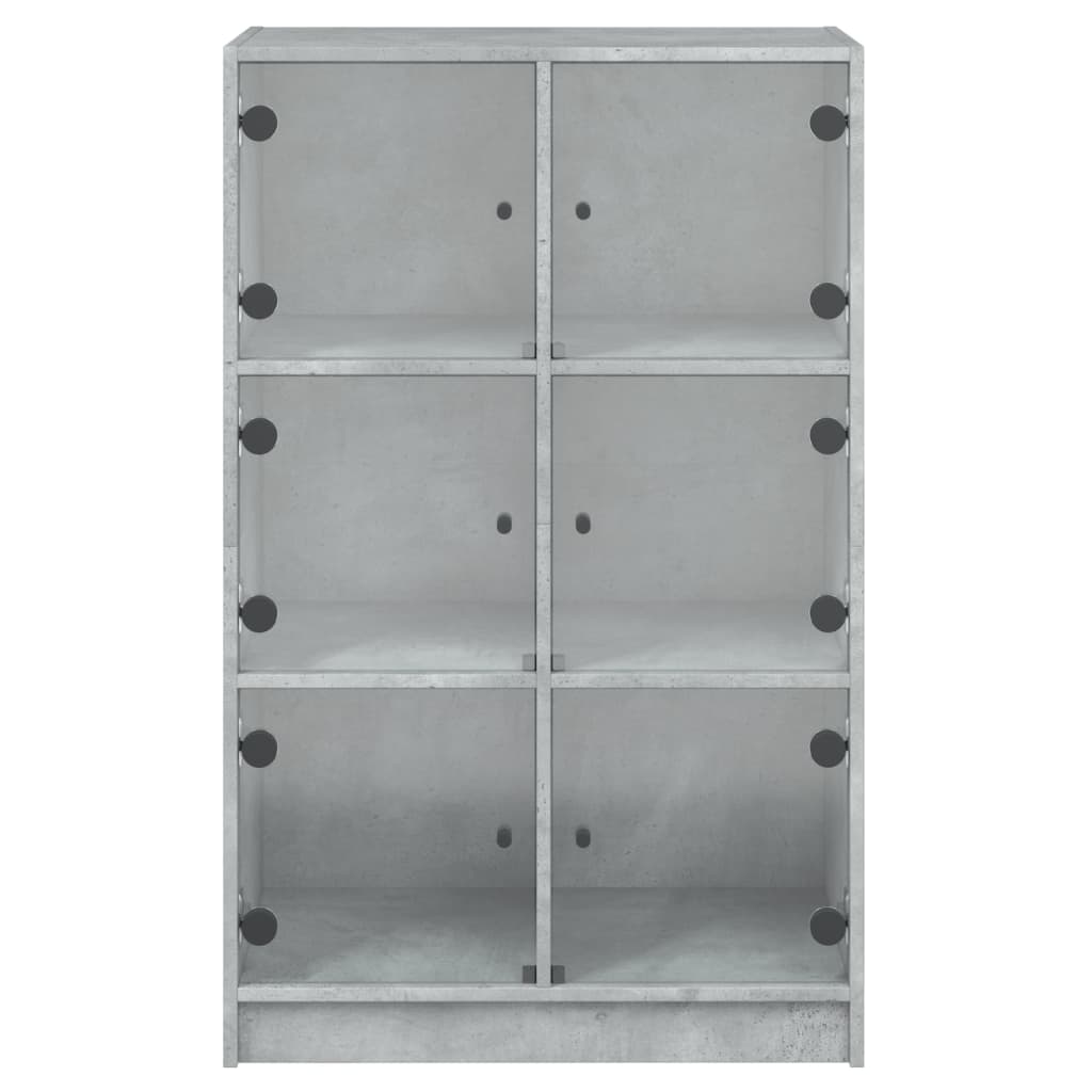 vidaXL Dulapuri înalte cu uși, gri beton, 68x37x109 cm, lemn prelucrat